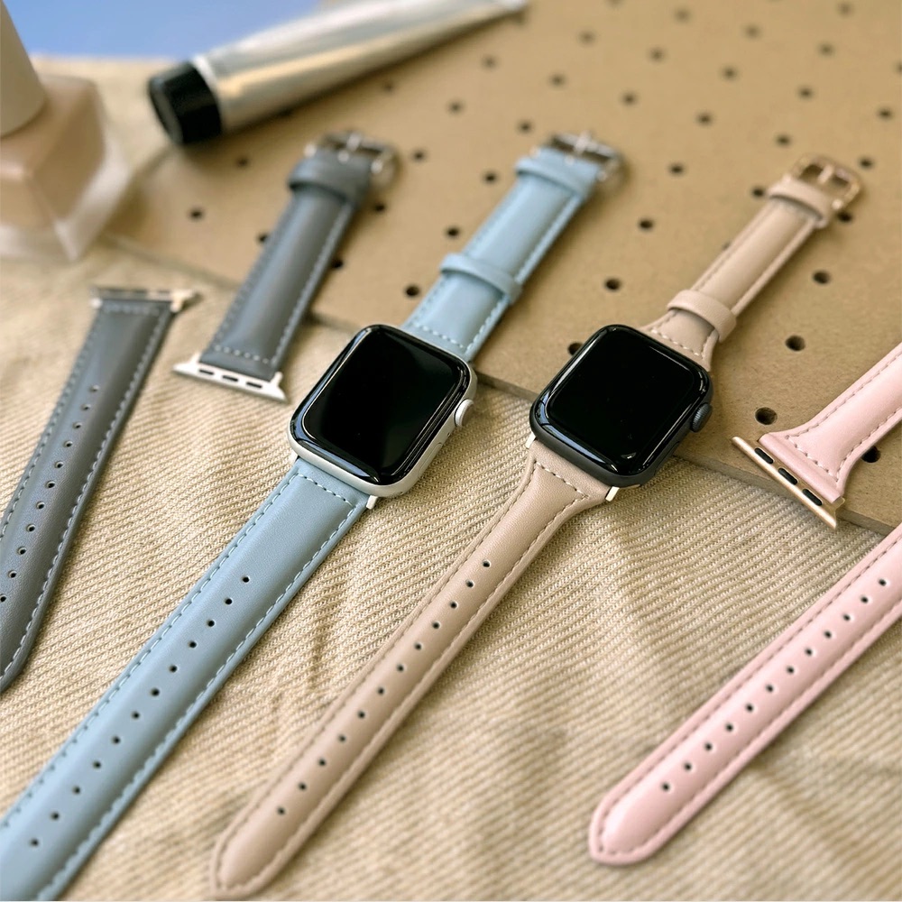 PGA_錶帶PU皮革_Apple Watch 49/45/44/42mm 卡其(740)
