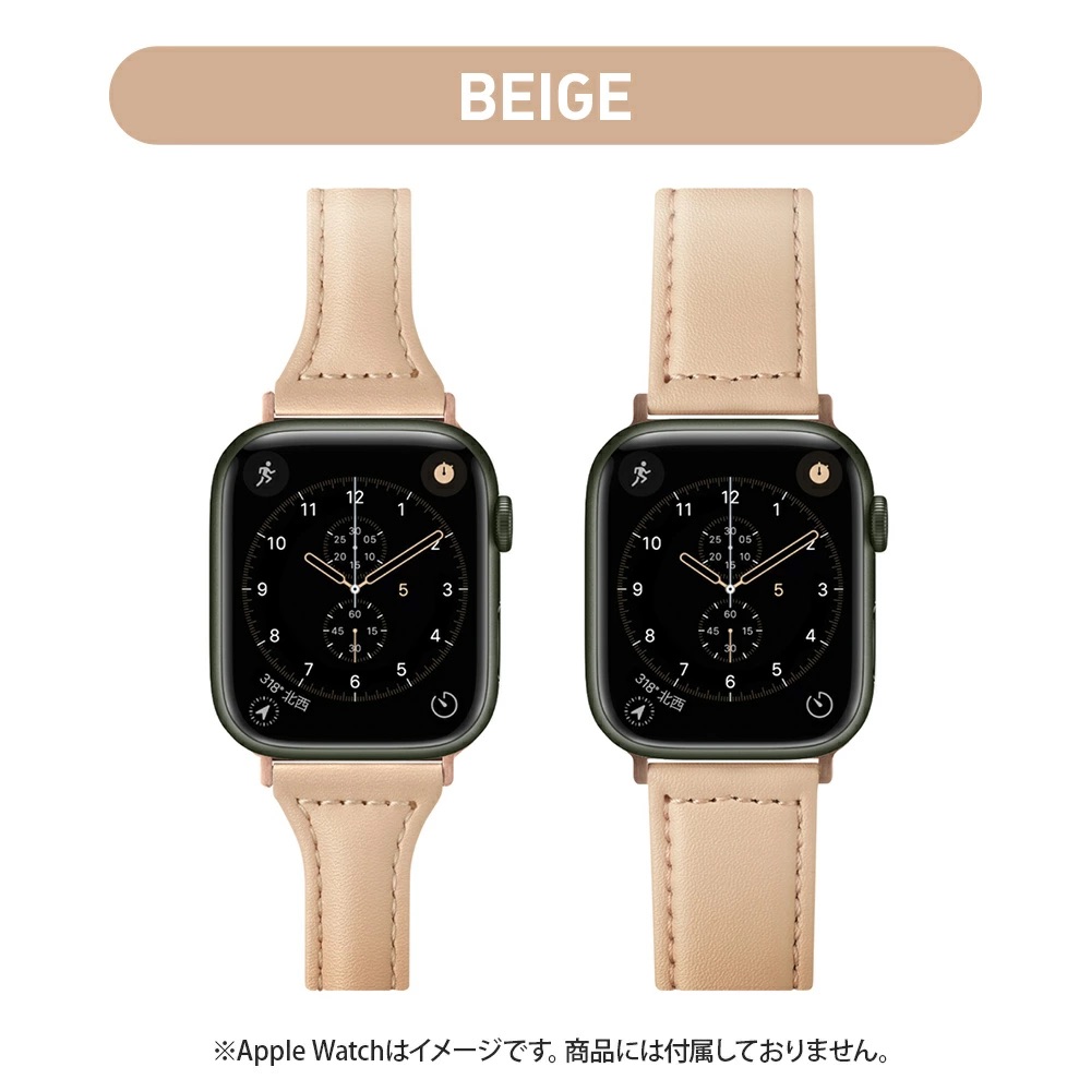 PGA_錶帶PU皮革_Apple Watch 49/45/44/42mm 卡其(740)