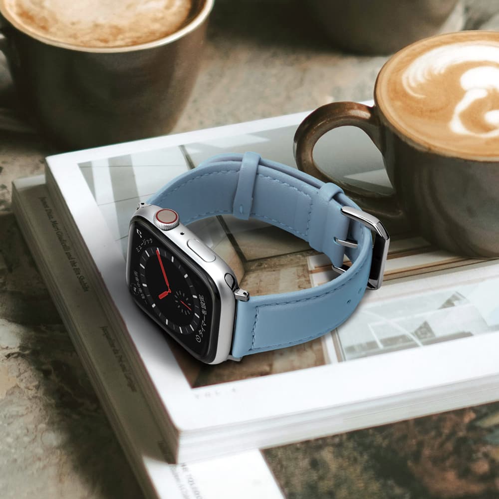 PGA_錶帶PU皮革_Apple Watch 49/45/44/42mm 藍色(757)