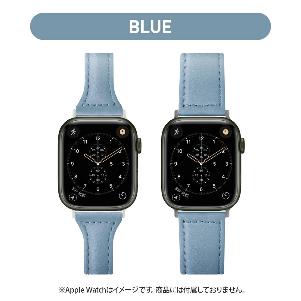 PGA_錶帶PU皮革_Apple Watch 49/45/44/42mm 藍色(757)