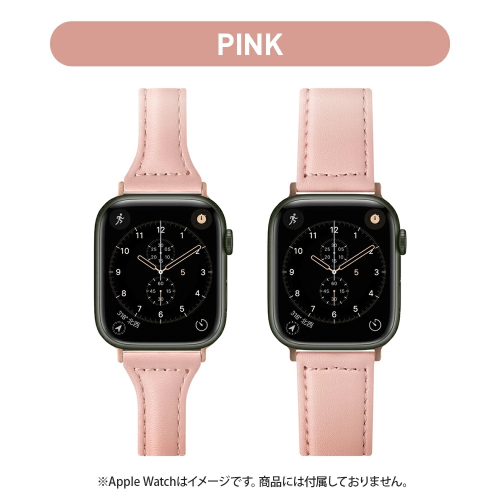 PGA_錶帶PU皮革_Apple Watch 49/45/44/42mm 粉色(764)
