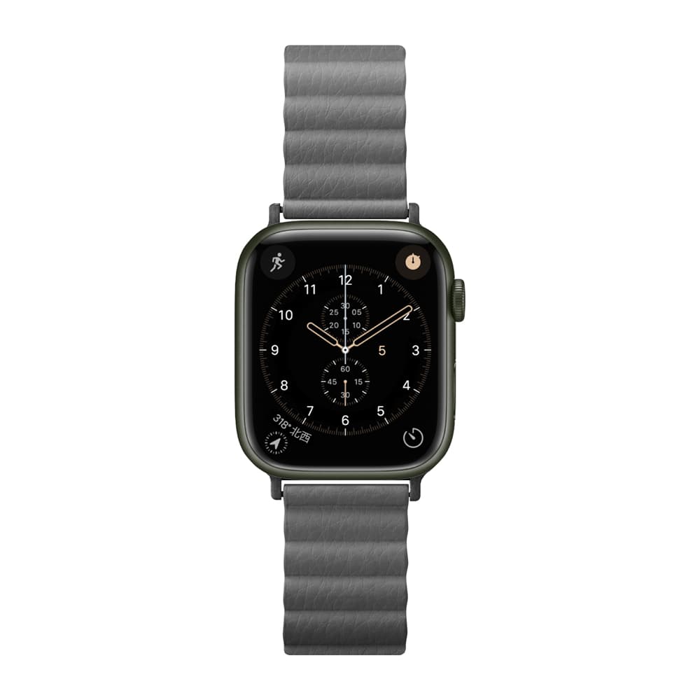 PGA_磁力錶帶PU皮革_Apple Watch 41/40/38mm 灰色(658)