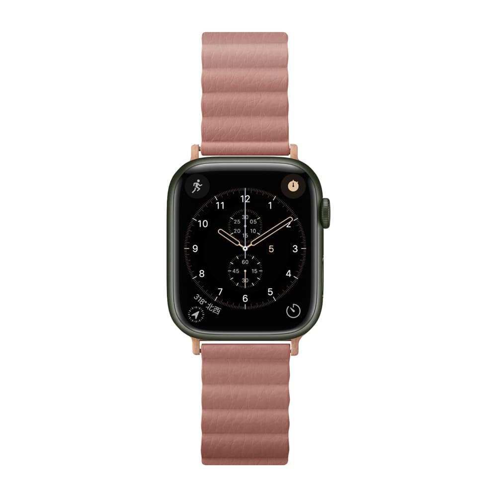 PGA_磁力錶帶PU皮革_Apple Watch 49/45/44/42mm 粉色(818)