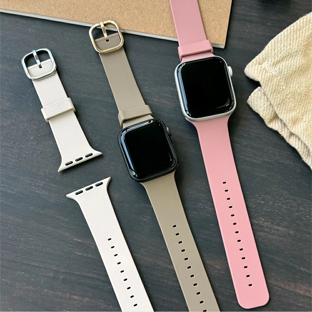 PGA_硅膠錶帶_Apple Watch 41/40/38mm 淺咖(696)