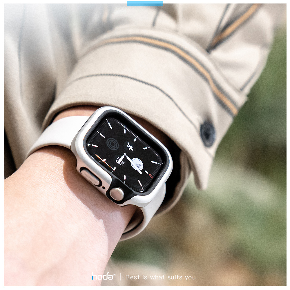 hoda配件_曜石保護殼 Apple Watch 45mm 銀 (698)