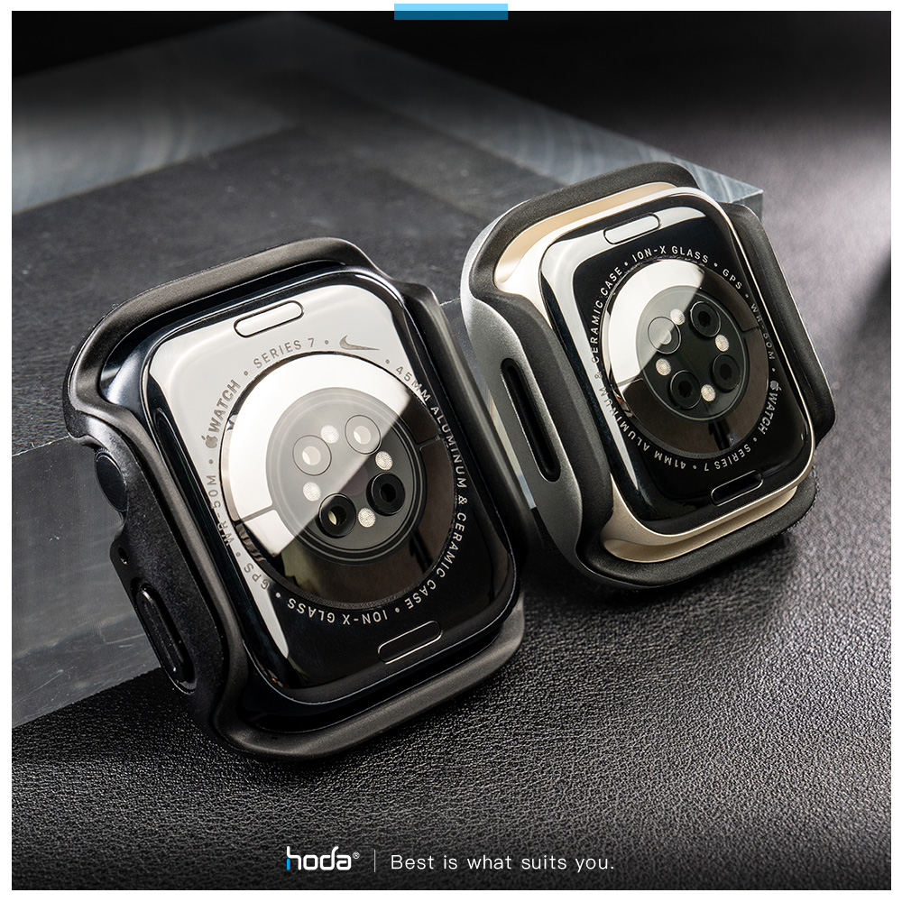 hoda配件_曜石保護殼 Apple Watch 45mm 銀 (698)