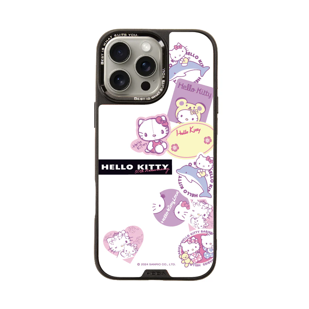 hoda殼_幻石三麗鷗玻璃系列 iPhone16Pro 紫戀KITTY(6616)