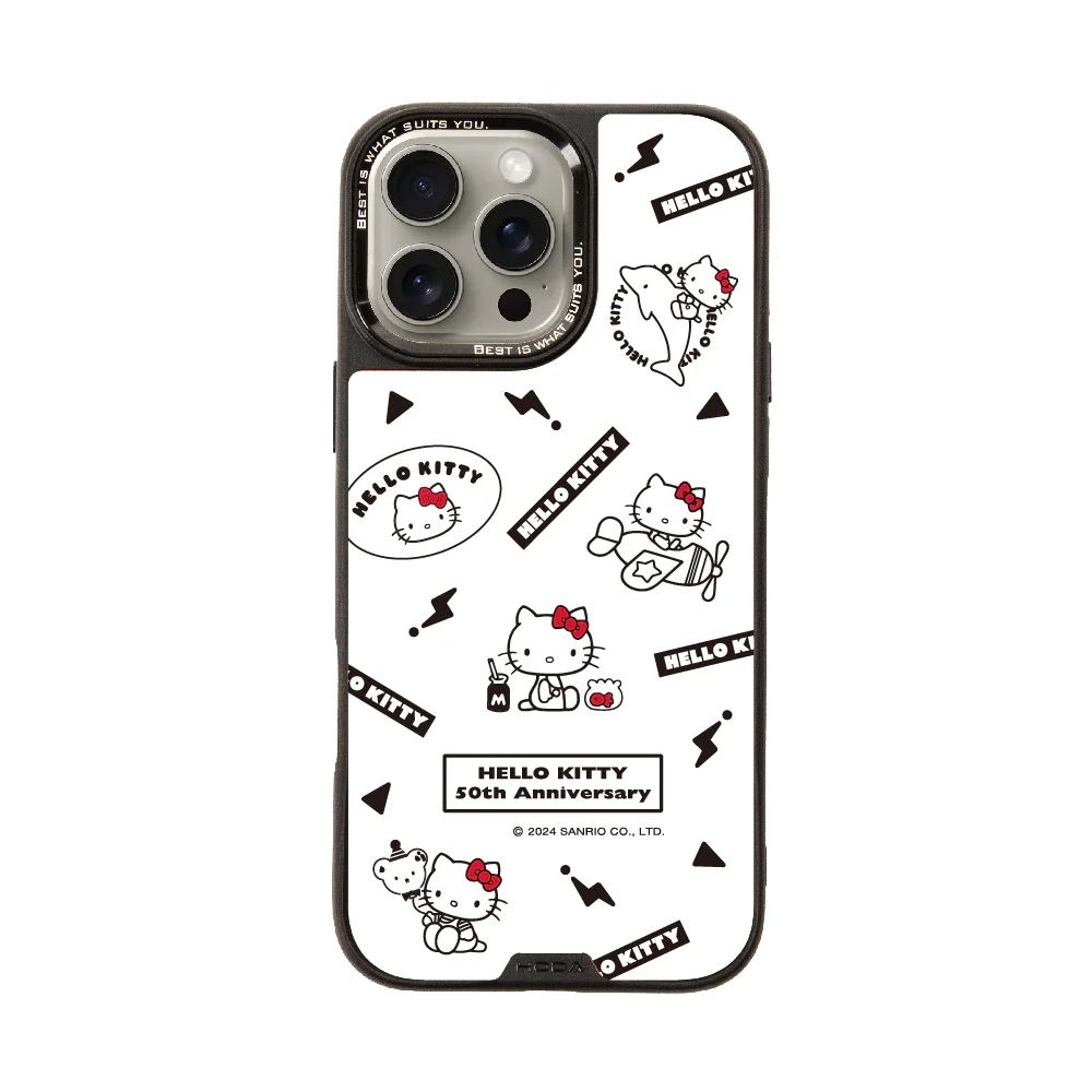 hoda殼_幻石三麗鷗玻璃系列 iPhone16Pro 簡約KITTY(6739)