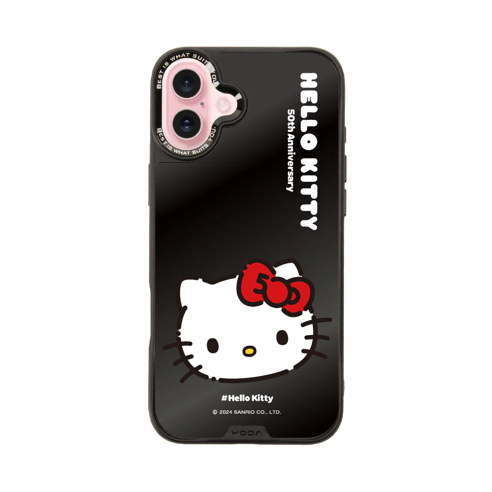 hoda殼_幻石三麗鷗黑鏡系列 iPhone16Plus 大頭KITTY(883)