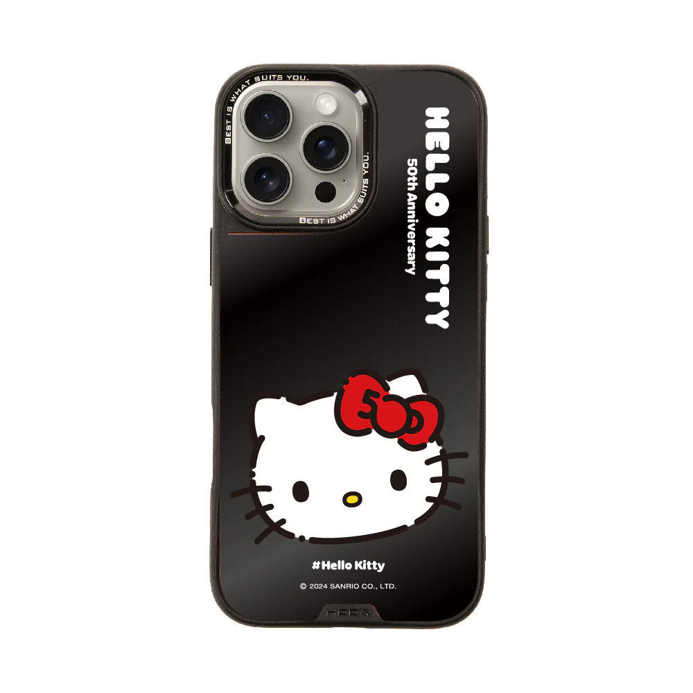 hoda殼_幻石三麗鷗黑鏡系列 iPhone16Pro 大頭KITTY(6890)