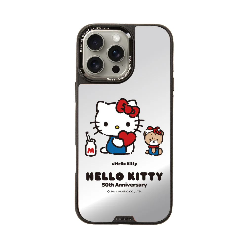 hoda殼_幻石三麗鷗銀鏡系列 iPhone16Pro KITTY與泰迪(7293)