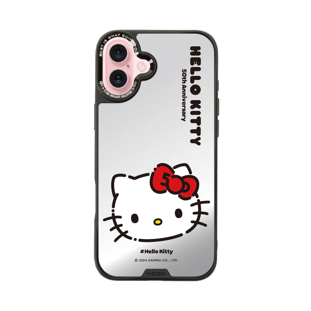hoda殼_幻石三麗鷗銀鏡系列 iPhone16Plus 大頭KITTY(7361)
