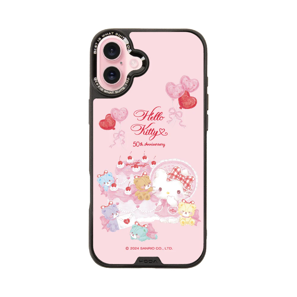 hoda殼_幻石三麗鷗銀鏡系列 iPhone16Plus 派對KITTY(7484)