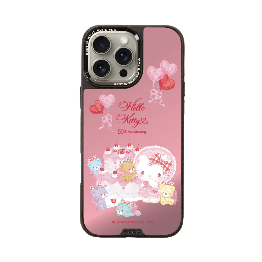 hoda殼_幻石三麗鷗銀鏡系列 iPhone16Pro 派對KITTY(7491)