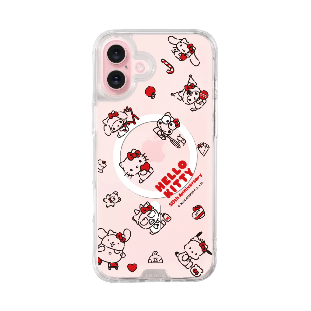 hoda殼_晶石磁吸三麗鷗系列透明 iPhone16 KITTY家族同樂會 (7750)
