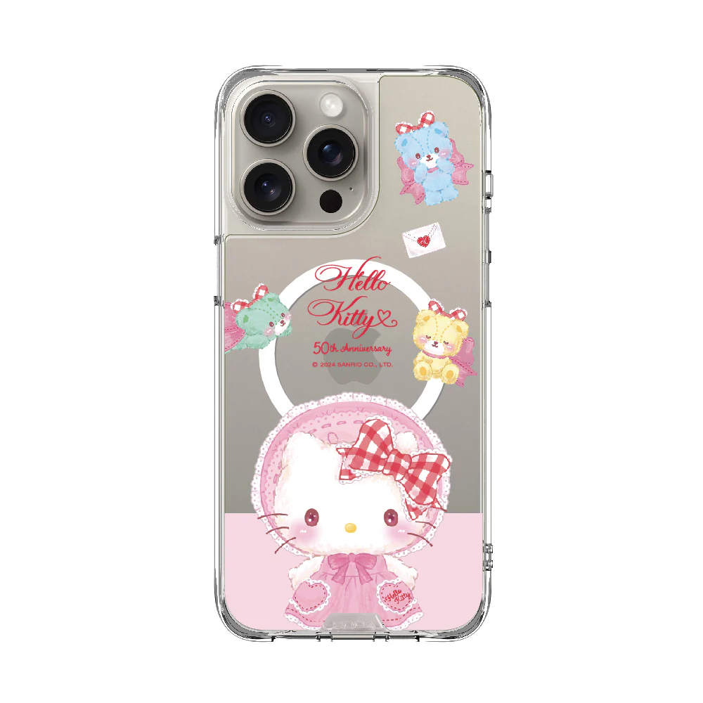 hoda殼_晶石磁吸三麗鷗系列透明 iPhone16ProMax 粉紅KITTY (8061)