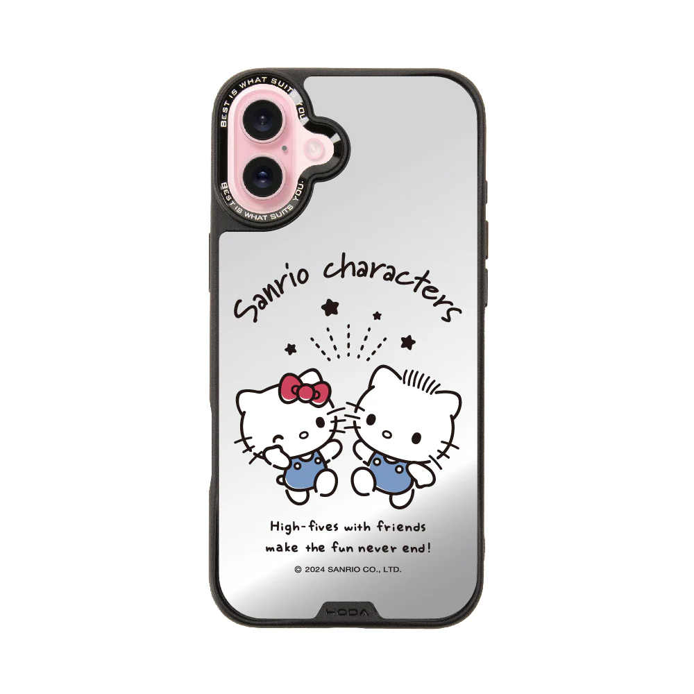 hoda殼_幻石三麗鷗銀鏡系列 iPhone16 Kitty& Daniel(8238)