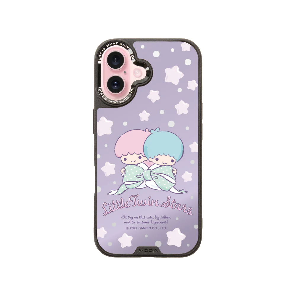hoda殼_幻石三麗鷗銀鏡系列 iPhone16Plus 蝴蝶結kiki&lala(8566)