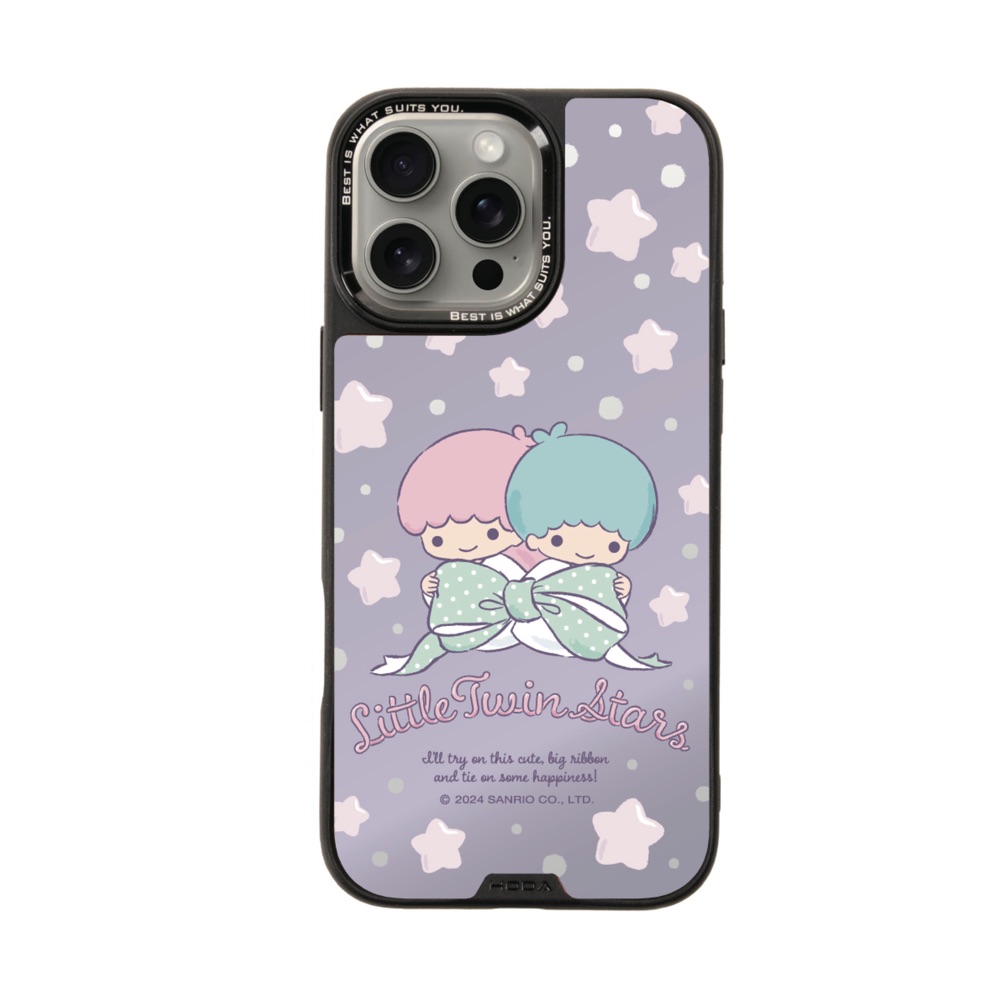 hoda殼_幻石三麗鷗銀鏡系列 iPhone16Pro 蝴蝶結kiki&lala(8573)