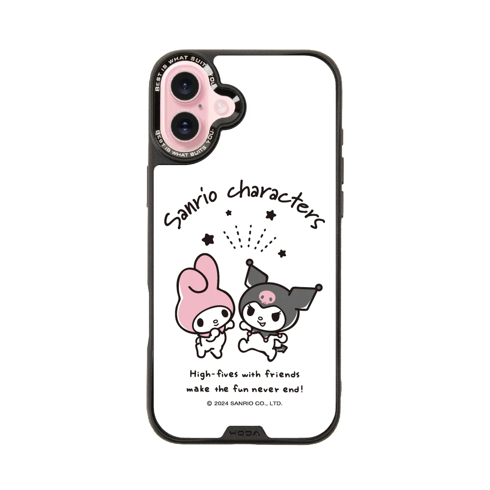 hoda殼_幻石三麗鷗玻璃系列 iPhone16Plus 美樂蒂遇見酷洛米 (9044)