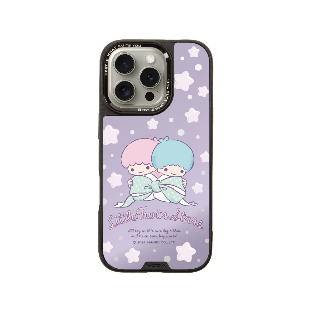 hoda殼_幻石三麗鷗玻璃系列 iPhone16ProMax 蝴蝶結kiki&lala (9143)