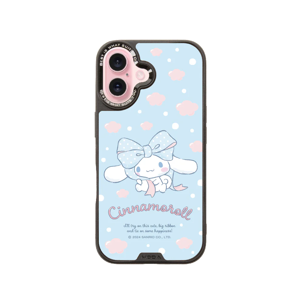 hoda殼_幻石三麗鷗玻璃系列 iPhone16 蝴蝶結大耳狗 (9150)