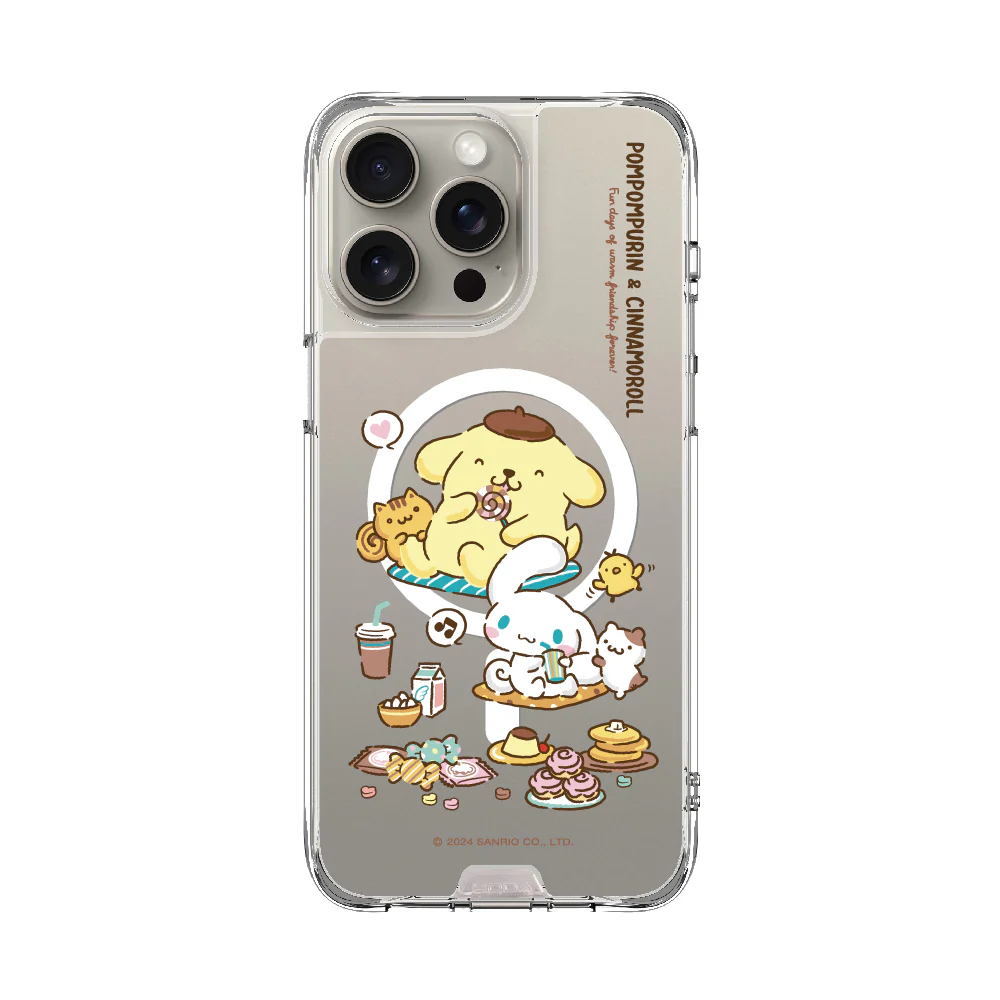 hoda殼_晶石磁吸三麗鷗系列透明 iPhone16ProMax 午茶派對 (2141)