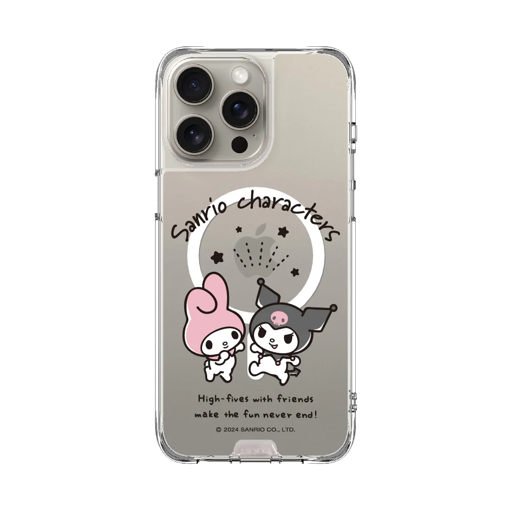 hoda殼_晶石磁吸三麗鷗系列透明 iPhone16ProMax 美樂蒂遇見酷洛米 (2196)