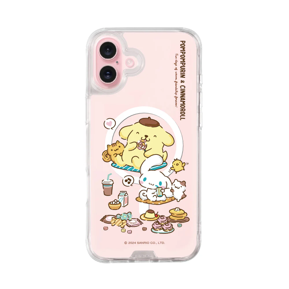 hoda殼_晶石磁吸三麗鷗系列透明 iPhone16 午茶派對 (2400)