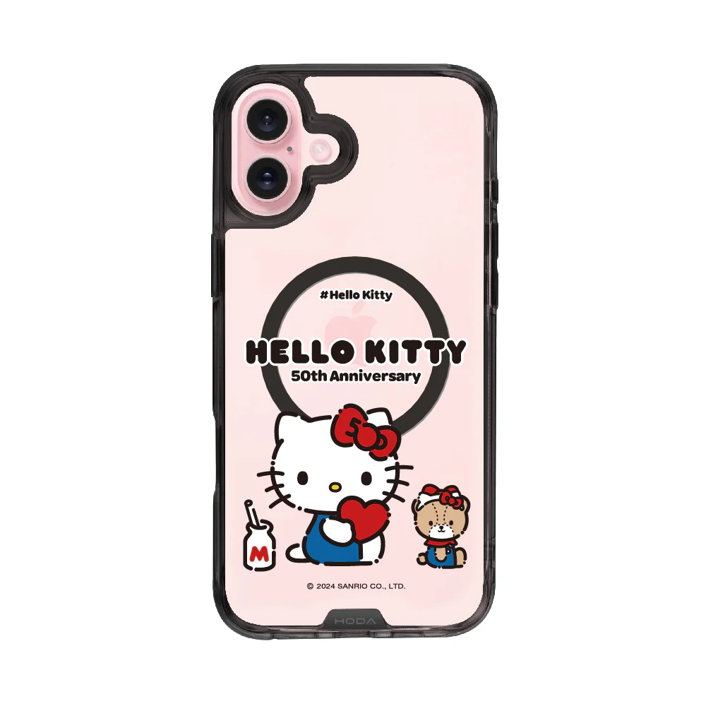 hoda殼_晶石磁吸三麗鷗系列透黑 iPhone16Plus KITTY與泰迪 (2585)