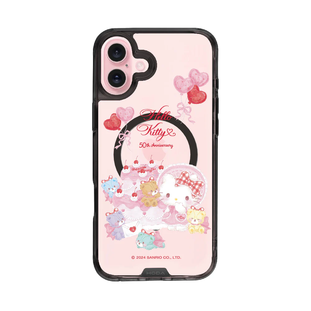 hoda殼_晶石磁吸三麗鷗系列透黑 iPhone16Plus 派對KITTY (2684)