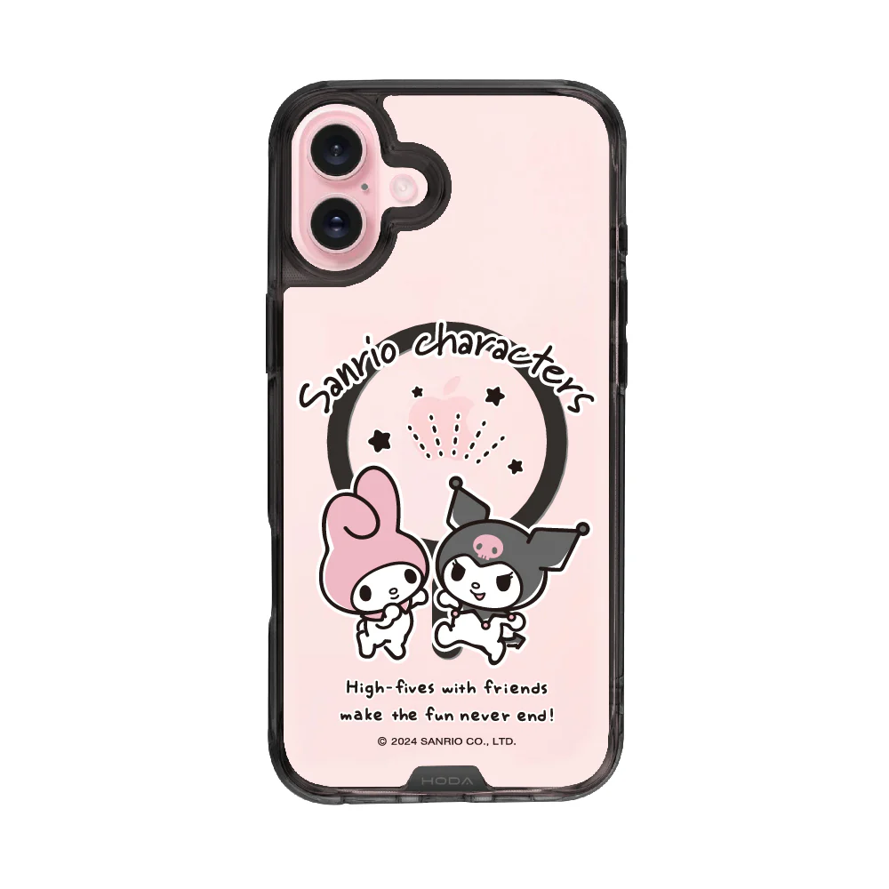 hoda殼_晶石磁吸三麗鷗系列透黑 iPhone16Plus 美樂蒂遇見酷洛米 (2691)
