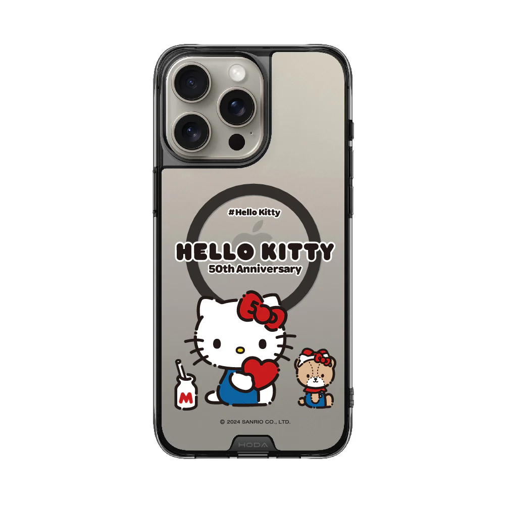 hoda殼_晶石磁吸三麗鷗系列透黑 iPhone16Pro KITTY與泰迪 (2844)