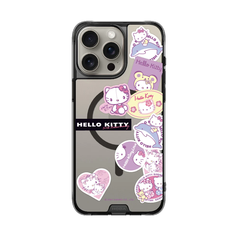 hoda殼_晶石磁吸三麗鷗系列透黑 iPhone16ProMax 紫戀KITTY (3018)