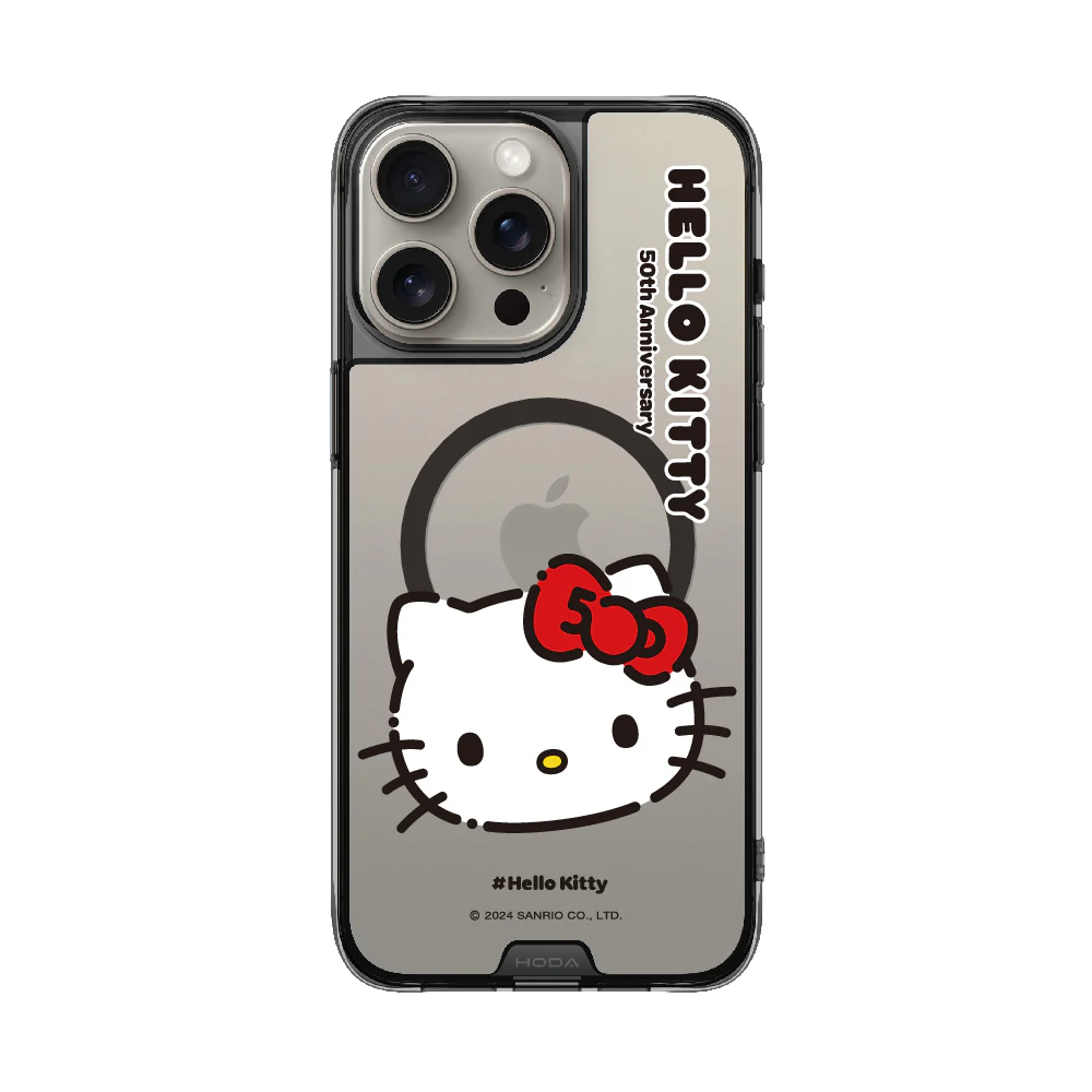 hoda殼_晶石磁吸三麗鷗系列透黑 iPhone16Pro 大頭KITTY (3124)