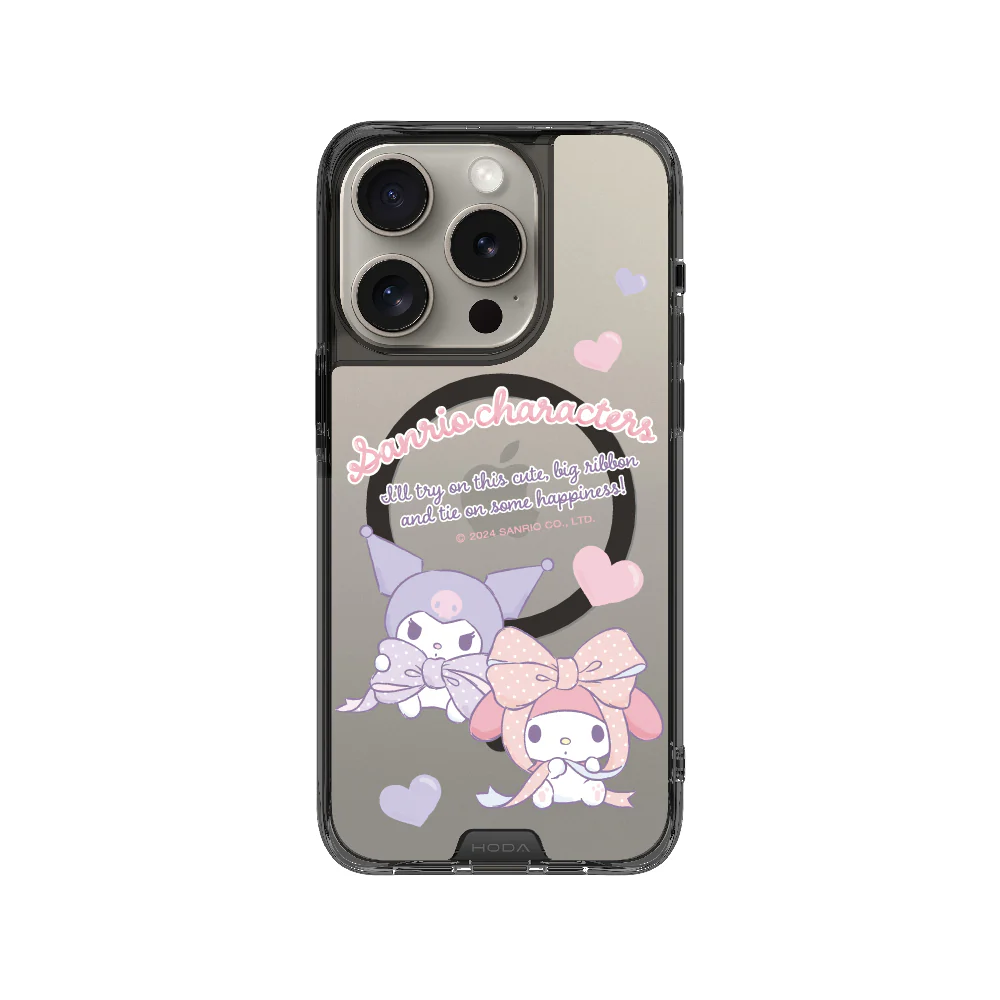 hoda殼_晶石磁吸三麗鷗系列透黑 iPhone16Pro 心心相遇 (3148)