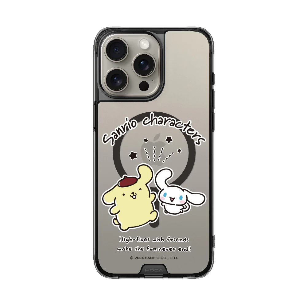 hoda殼_晶石磁吸三麗鷗系列透黑 iPhone16Pro 布丁狗遇見大耳狗 (3162)