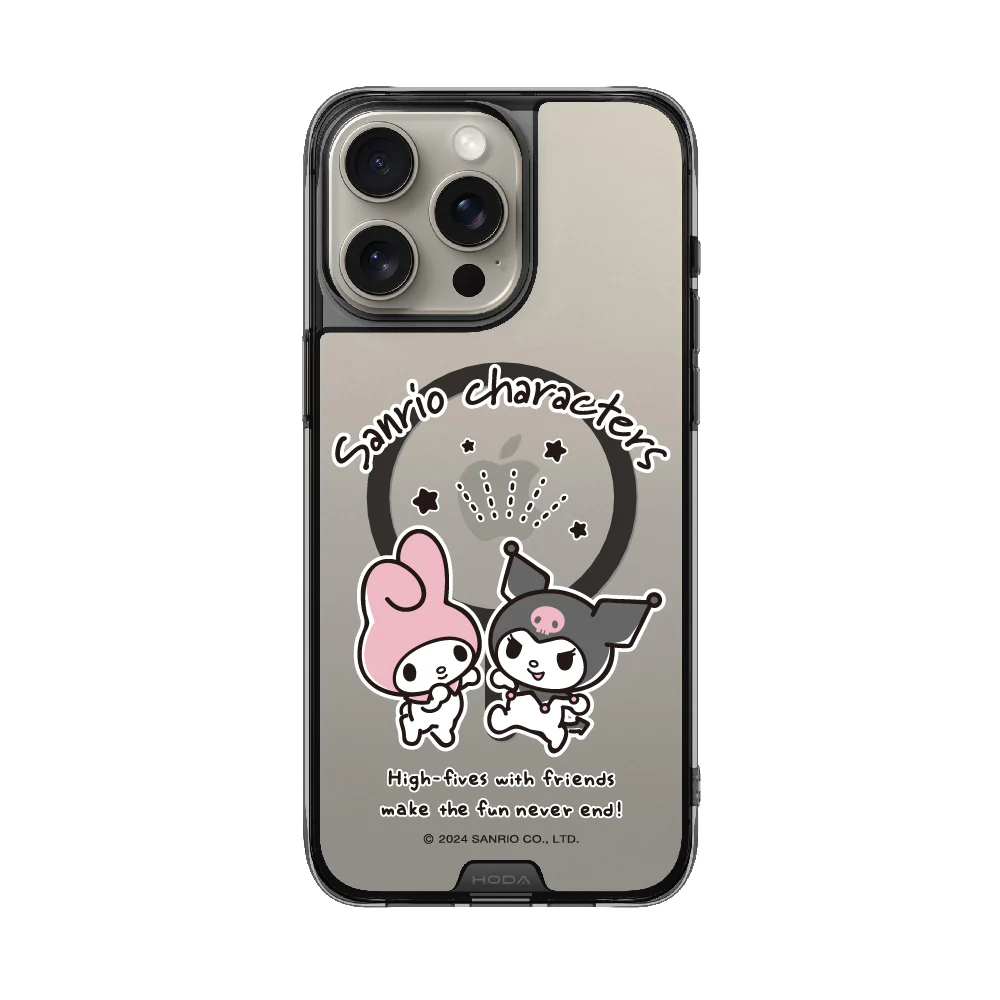 hoda殼_晶石磁吸三麗鷗系列透黑 iPhone16Pro 美樂蒂遇見酷洛米 (3216)