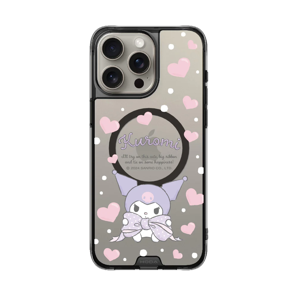 hoda殼_晶石磁吸三麗鷗系列透黑 iPhone16Pro 蝴蝶結酷洛米 (3315)