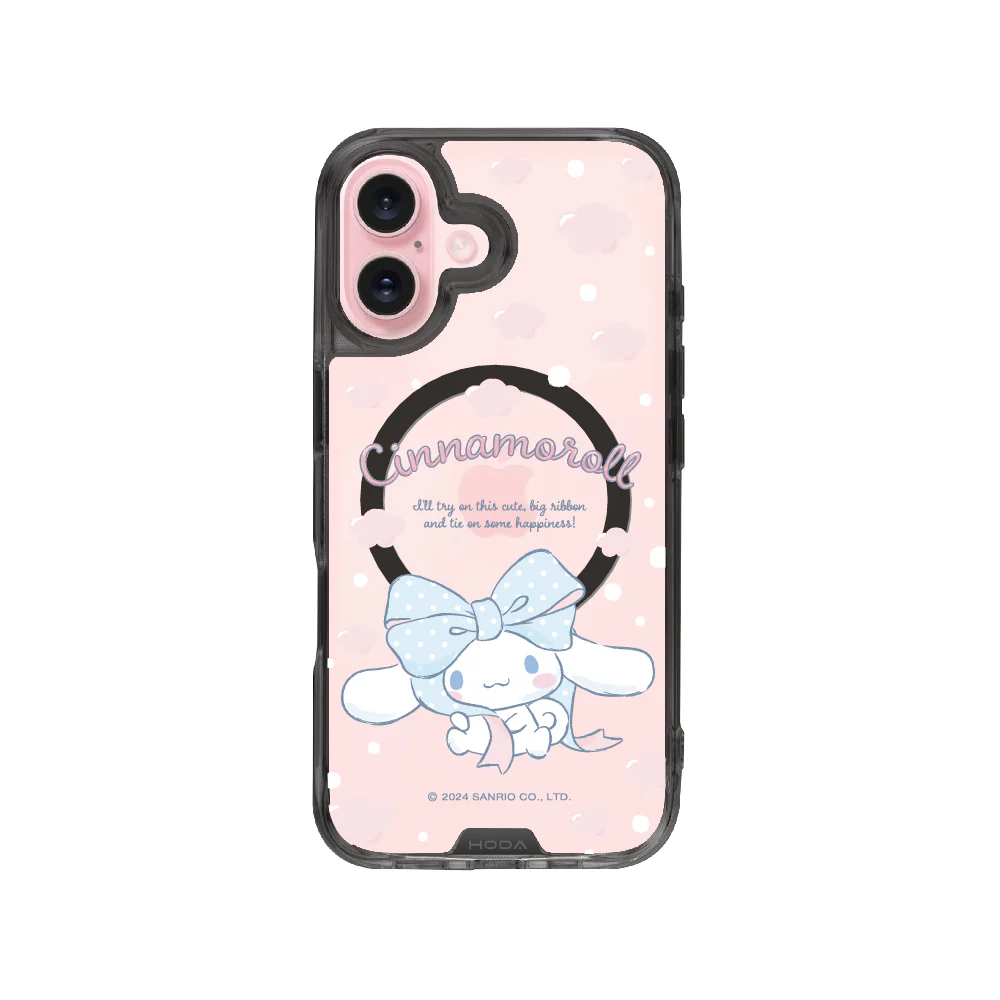 hoda殼_晶石磁吸三麗鷗系列透黑 iPhone16 蝴蝶結大耳狗 (3513)