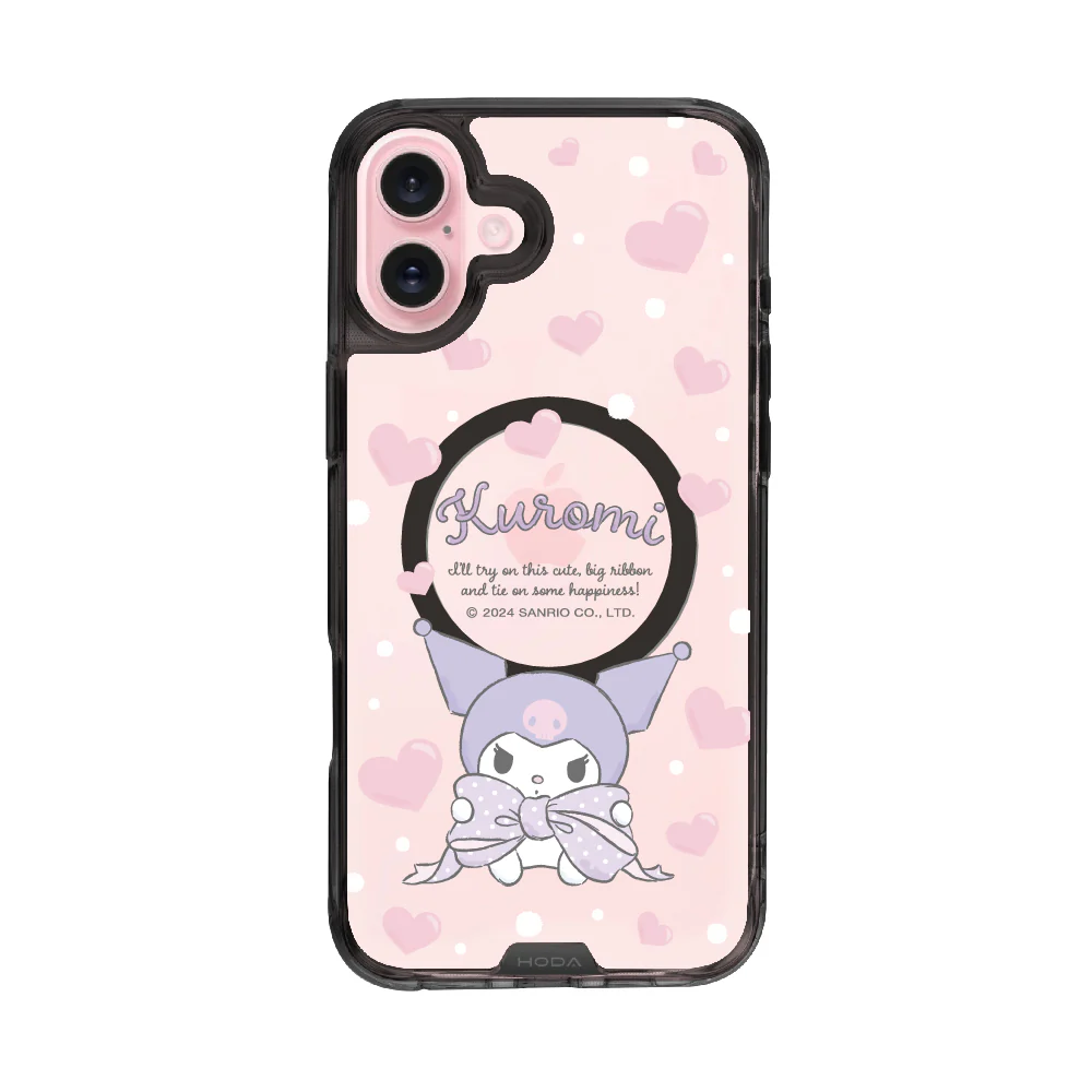 hoda殼_晶石磁吸三麗鷗系列透黑 iPhone16 蝴蝶結酷洛米 (3544)