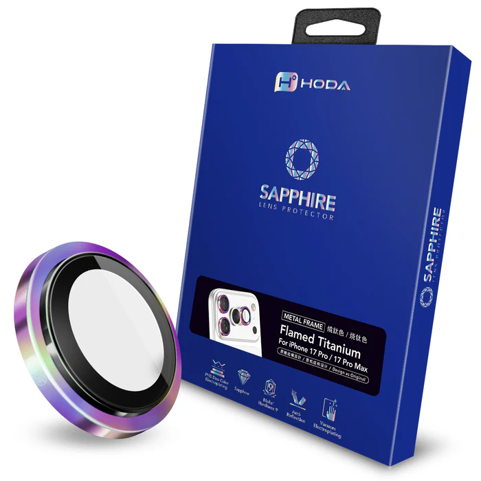 hoda_藍寶石鏡頭貼 iPhone17Pro/17ProMAX 燒鈦色 (407)