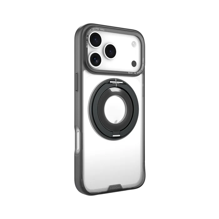 Hoda殼_柔石360度磁吸支架指環_iPhone18ProMax/17ProMAX 銀河黑 (430)