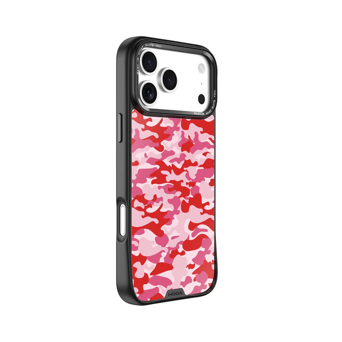 HODA殼_幻石玻璃防摔殼 iPhone17Pro 迷彩粉 (266)