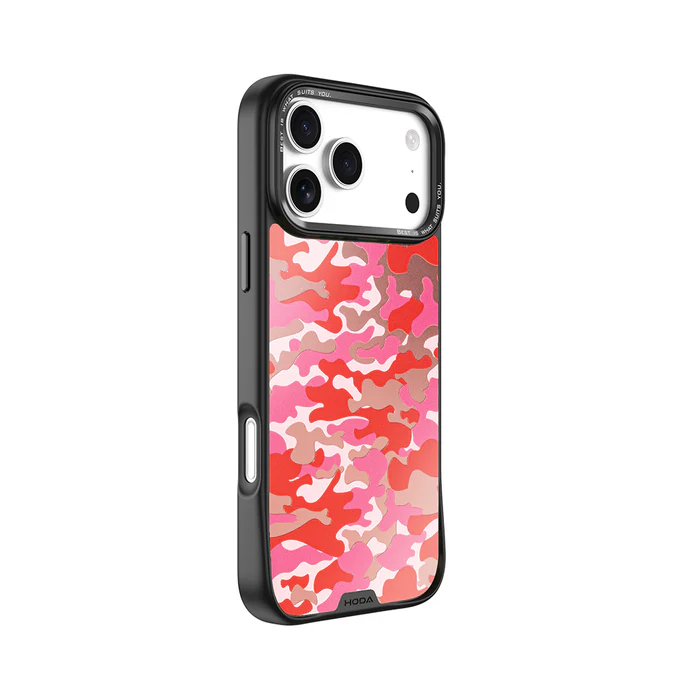 HODA殼_幻石銀鏡防摔殼 iPhone17ProMAX 迷彩粉 (150)