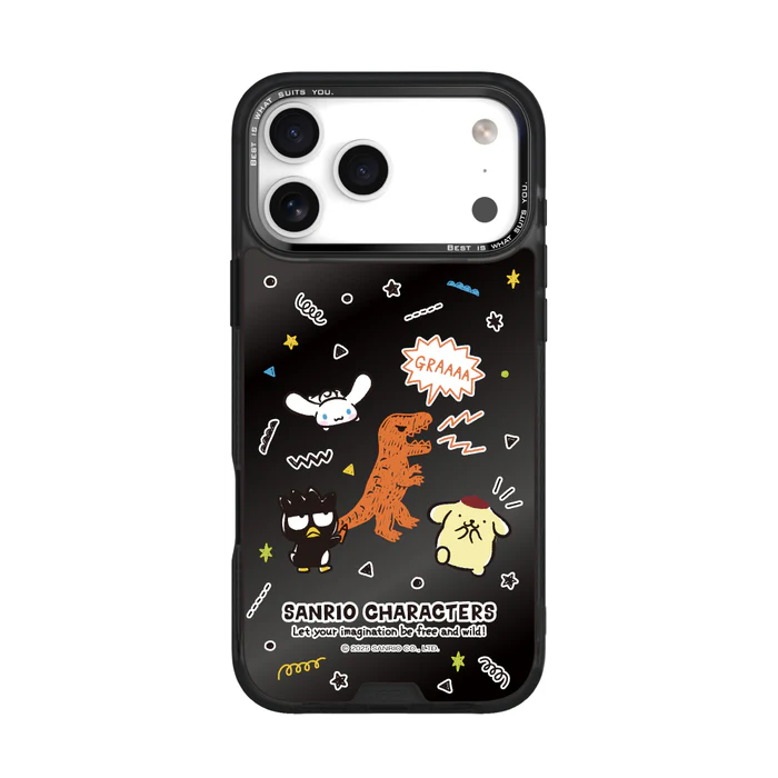 HODA殼_幻石三麗鷗黑鏡系列 iPhone17ProMAX 手繪風暴龍 (3538)