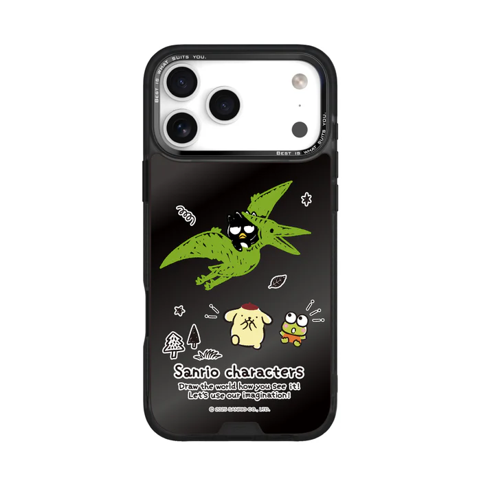 HODA殼_幻石三麗鷗黑鏡系列 iPhone18ProMax/17ProMAX 手繪風翼手龍 (3569)