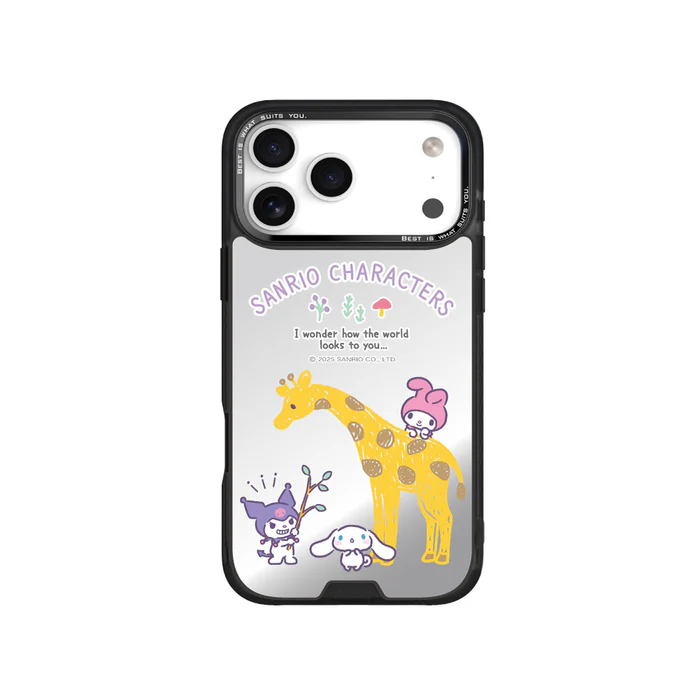 HODA殼_幻石三麗鷗銀鏡系列 iPhone17Pro 手繪風長頸鹿 (3224)