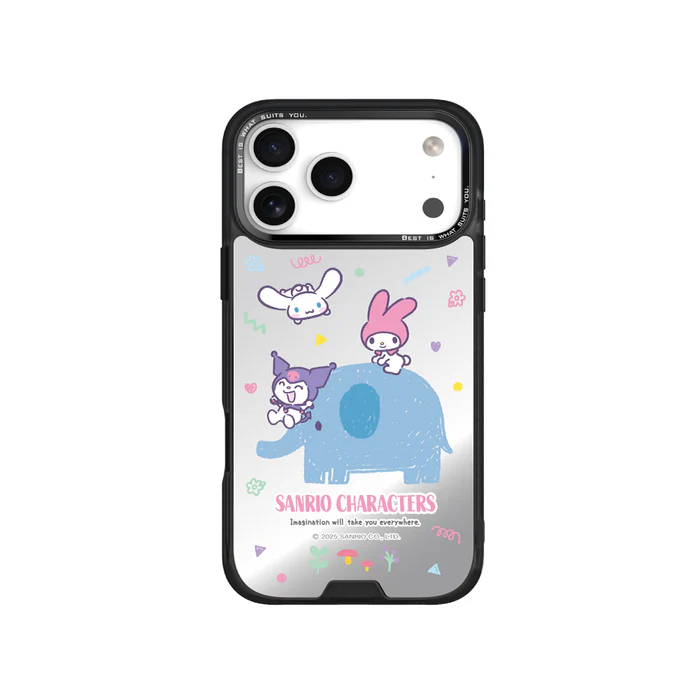 HODA殼_幻石三麗鷗銀鏡系列 iPhone17Pro 手繪風大象 (3262)