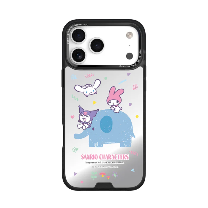 HODA殼_幻石三麗鷗銀鏡系列 iPhone17ProMAX 手繪風大象 (3279)